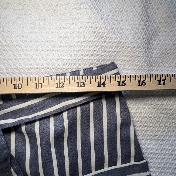 Altar'd State Women Button Up Front Tie Skirt Blue White Striped Pockets Size M - Picture 6 of 7